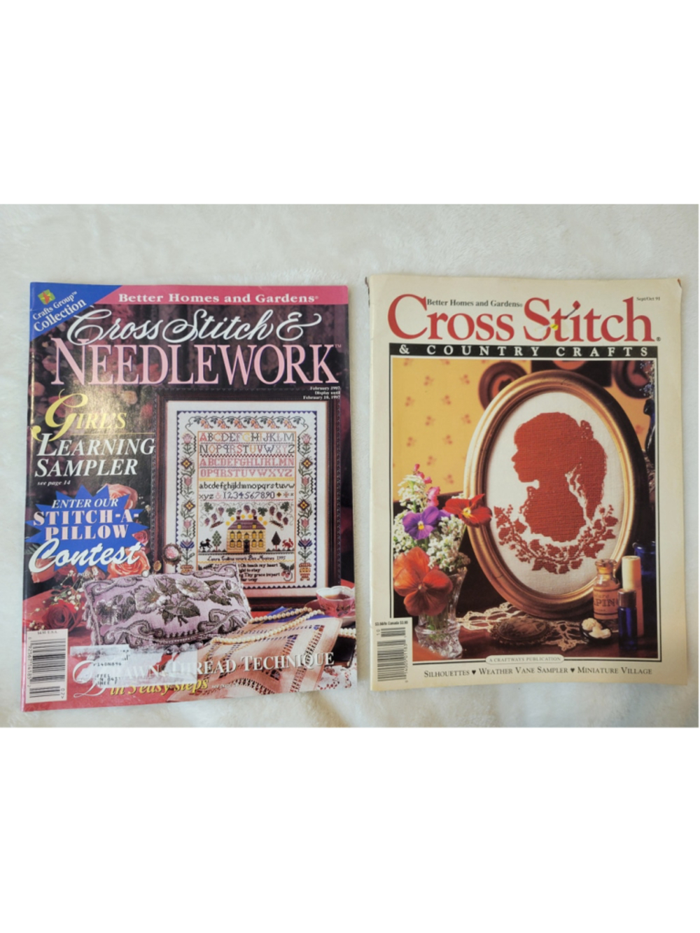 Vintage Cross Stitch & Needlework Magazine Lot of 2
